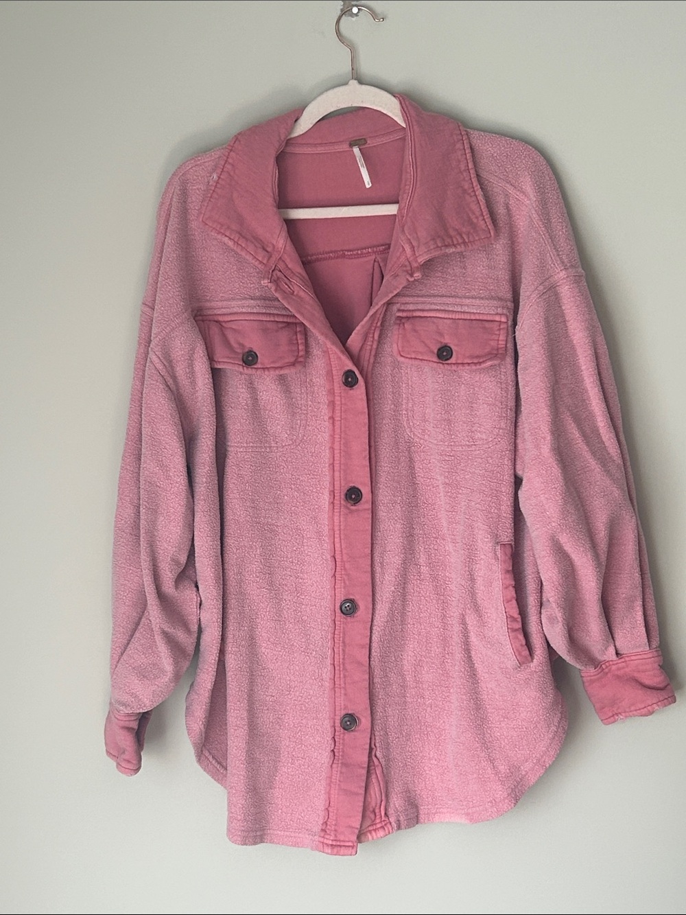 Free People Ruby Shirt Jacket Pink